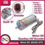 MOTOR DC JGA25-370 DC 12V GEARBOX HIGH TORQUE DINAMO WITH DISC ENCODER -130 RPM
