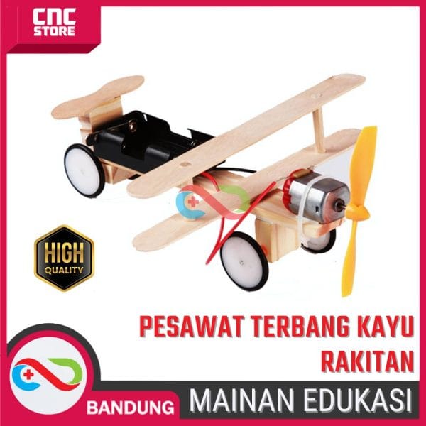 MAINAN EDUKASI PESAWAT TERBANG KAYU RAKITAN STEM DIY