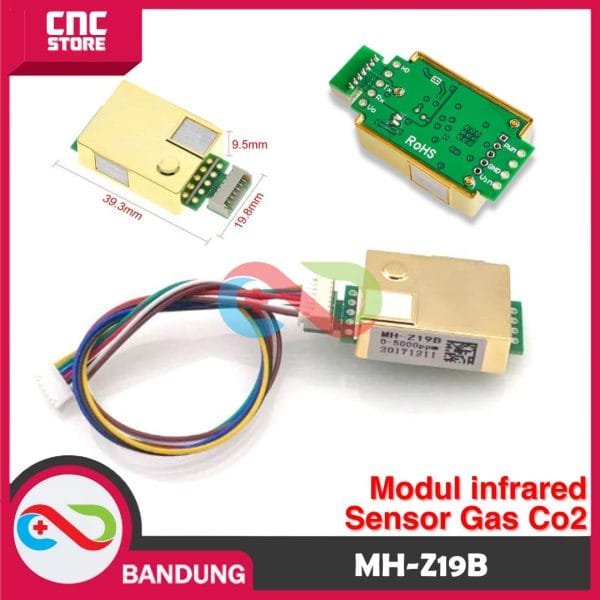MH-Z19 MH-Z19B MODUL INFRARED SENSOR GAS UNTUK CO2 CARBON DIOXIDE - WITH CABLE