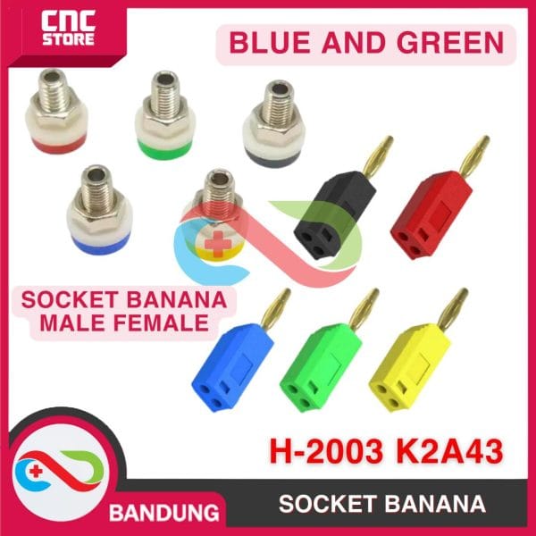 2mm banana plug gun type banana plug one-piece pure copper plated stackable 5A H-2003 - Biru