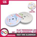 HEAT SINK ALUMINIUM PLAT PENDINGIN LED 5W - 5X 1W UNIVERSAL PCB HEATSINK DIAMETER 49MM ALUM