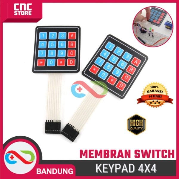 4x4 Matrix Array 16 Key Membrane Switch Keypad – Keypad 16 Tombol untuk Proyek Elektronik