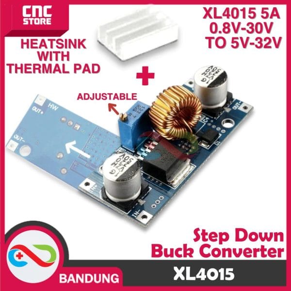 XL4015 DC-DC STEP DOWN BUCK CONVERTER ADJUSTABLE POWER SUPPLY 5A
