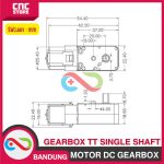 MOTOR DC GEARBOX METAL GEAR TT MOTOR SINGLE SHAFT ALL METAL - Image 3