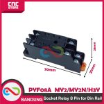 SOKET RELAY 8 PIN - PYF08A Socket Relay Soket RELAY 8pin 8 PIN (RELAY 8 KAKI MY2, MY2N, dan H3Y)  FOR DIN rail. - Image 2