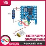 WEMOS D1 MINI LITHIUM (LiPo) BATTERY SUPPLY CHARGING SHIELD - Image 3