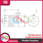 FLEXIBLE COUPLING D19 L25 5X8 MM COUPLER ALUMUNIUM - Image 3