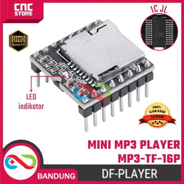 DFPlayer Mini MP3 Player Module MP3-TF-16P – Modul Pemutar MP3 untuk Arduino dan Proyek Elektronik