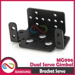 BRACKET SERVO MG995 MG996 DUAL SERVO GIMBAL ROBOT STEERING GEAR - Image 2