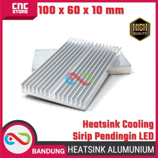 HEATSINK ALUMINIUM 100X60X10MM HEAT SINK COOLING SIRIP PENDINGIN LED