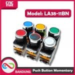 Push Button 22mm LA38-11BN Push On Flat Switch 10A Momentary -RED