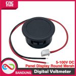 VOLTMETER DIGITAL VOLTMETER BULAT BOX PANEL DISPLAY 5-100V DC ROUND MERAH - Image 4
