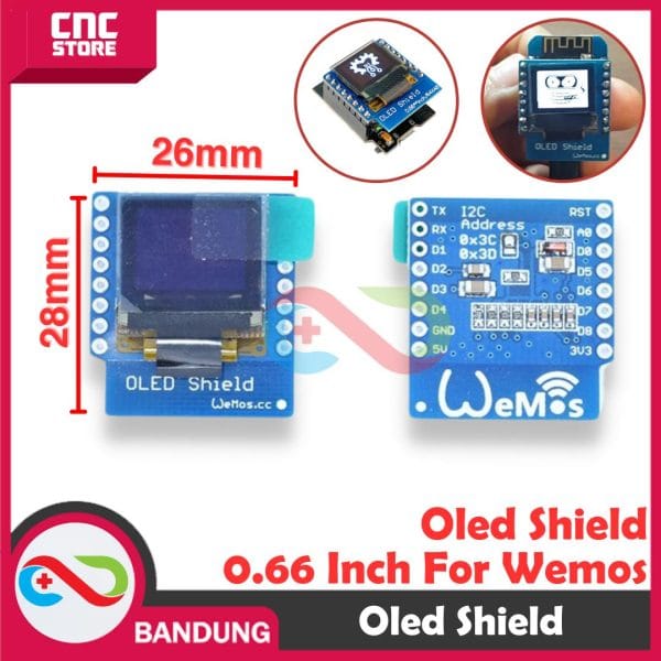 OLED SHIELD 0.66 INCH FOR WEMOS D1 MINI