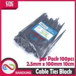 CABLE KABEL TIES TIS 2.5x100MM 10CM - HITAM PACK 100PCS - Image 3