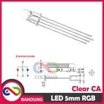 LED RGB RED GREEN BLUE 4P 4 PIN CLEAR 5MM COMMON ANODE SUPER BRIGHT 3 COLOR WARNA - Image 2
