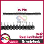 PIN HEADER FEMALE ROUND HEAD SOCKET IC SINGLE ROW 1X40 2.54MM - Image 3