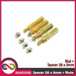 SPACER PCB METAL SPACER LOGAM SPACER COPPER 20MM X 3MM HEXAGONAL PLUS NUT - Image 2