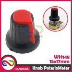 KNOB POTENTIOMETER POTENSIOMETER ROTARY WH148 15X17MM RED MERAH - Image 4