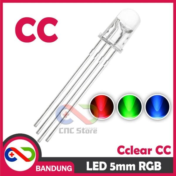 LED RGB RED GREEN BLUE 4P 4 PIN 5MM CLEAR COMMON CATHODE SUPER BRIGHT 3 COLOR WARNA