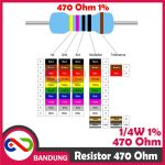 10X RESISTOR 470 OHM 1/4W METAL FILM - Image 4