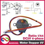 MOTOR STEPPER 5V 4 PHASE 5 WIRE KABEL 25CM 28BYJ-48 FOR ARDUINO - Image 2