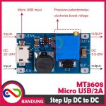 ADJUSTABLE STEP UP MT3608 BOOST DC MICRO USB 2A 2V-24V TO 5V-28V MODULE - Image 5