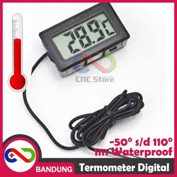 TERMOMETER DIGITAL THERMOMETER -50 - 110C CELCIUS PROBE 1M WATERPROOF TAHAN AIR