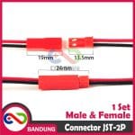 JST-2P JST CONNECTOR 2 PIN MALE FEMALE PAIR 10CM CABLE LIPO BATTERY KONEKTOR - Image 3