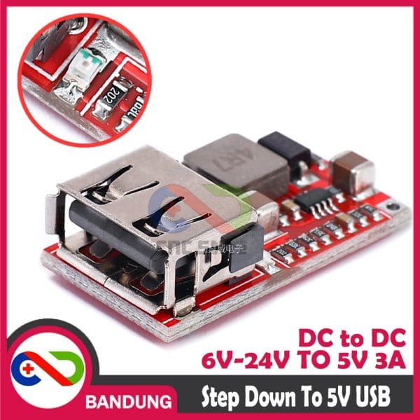 DC-DC USB STEP DOWN CONVERTER 6V-24V TO 5V 3A MODULE