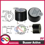 BUZZER SPEAKER ACTIVE 3V 3.3V 12X9.5MM FOR ARDUINO UNO MEGA MINI NANO - Image 3