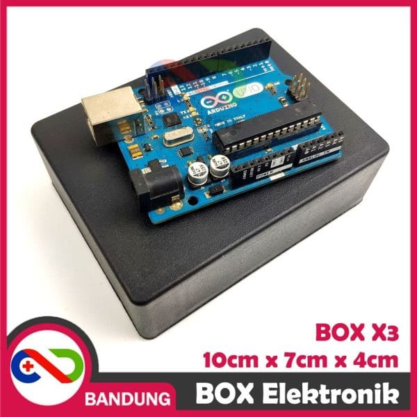 BOX ELEKTRONIK X3 KOTAK RANGKAIAN ARDUINO 10x7x4 CASING BLACK BOX X-3