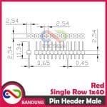 PIN HEADER MALE STRIP SINGLE ROW 1X40 2.54MM RED MERAH FOR ARDUINO MINI NANO - Image 5