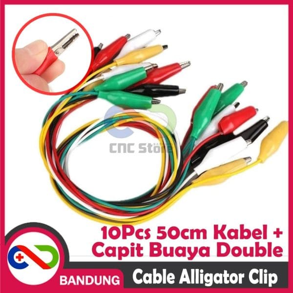 KABEL CAPIT BUAYA 10SET 10PCS ALLIGATOR ALIGATOR CLIP DOUBLE HEAD 50CM