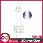 10PCS LED 3MM F3 SUPER BRIGHT WHITE PUTIH CLEAR