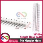 PIN HEADER MALE STRIP SINGLE ROW 1X40 2.54MM WHITE PUTIH FOR ARDUINO MINI NANO