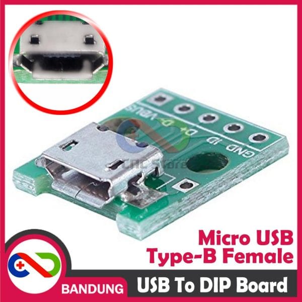 USB MICRO TYPE B FEMALE TO DIP ADAPTER CONVERTER 2.54MM PCB BOARD FOR ARDUINO
