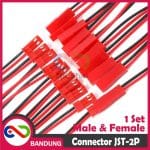 JST-2P JST CONNECTOR 2 PIN MALE FEMALE PAIR 10CM CABLE LIPO BATTERY KONEKTOR - Image 5