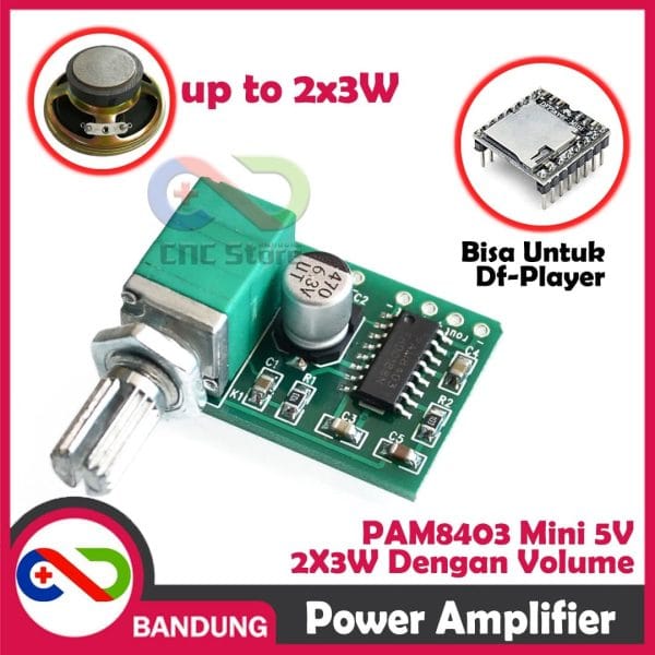 PAM8403 MINI 5V DIGITAL POWER AMPLIFIER 2X3W XTW8403 WITH POTENTIO SWITCH