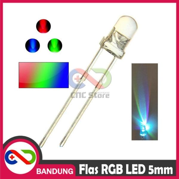 LED FLASHING THREE COLOR COLORFUL 5MM RGB LIGHT CLEAR DUA KAKI DIMMER NYALA BERGANTIAN