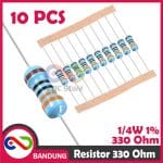 10X RESISTOR 330 OHM 1/4W METAL FILM
