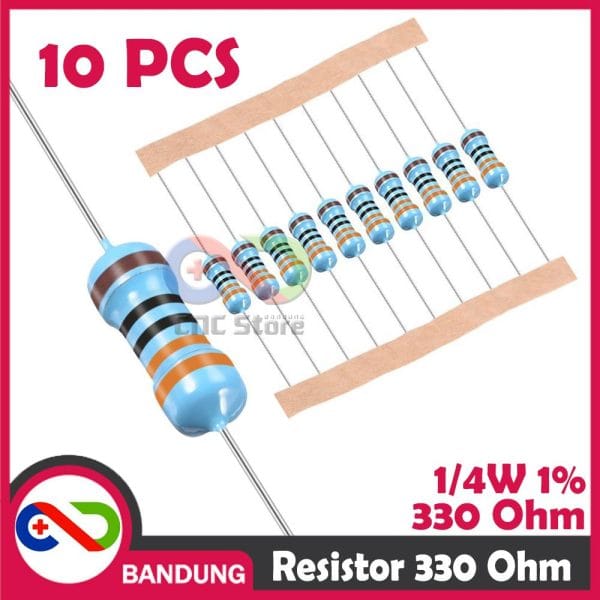 10X RESISTOR 330 OHM 1/4W METAL FILM