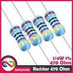 10X RESISTOR 470 OHM 1/4W METAL FILM - Image 3