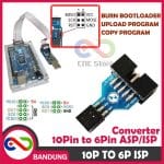 AVRISP USB ASP ISP CONVERTER 10P TO 6P BURN BOOTLOADER USBASP PROGRAMER ARDUINO AVRRIS