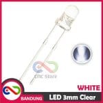 10PCS LED 3MM F3 SUPER BRIGHT WHITE PUTIH CLEAR - Image 2