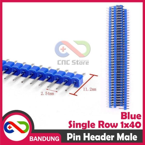 PIN HEADER MALE STRIP SINGLE ROW 1X40 2.54MM BLUE BIRU FOR ARDUINO MINI NANO