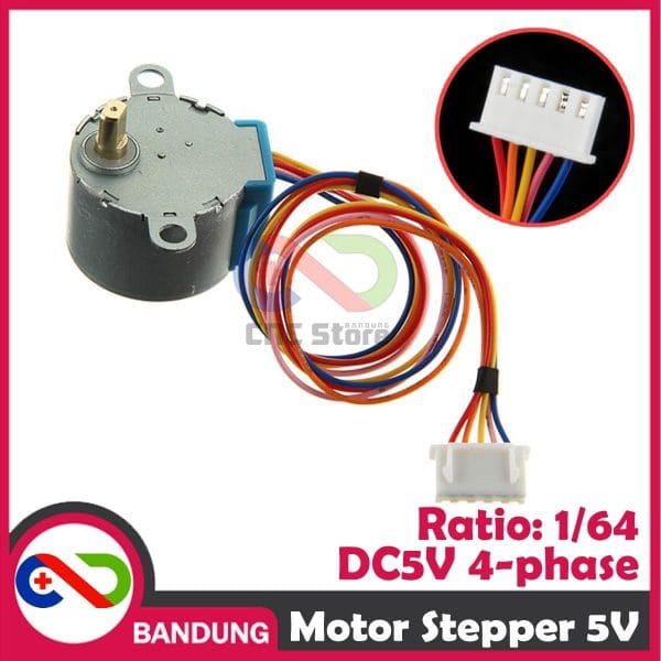 MOTOR STEPPER 5V 4 PHASE 5 WIRE KABEL 25CM 28BYJ-48 FOR ARDUINO