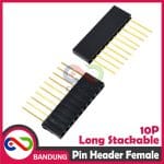 PIN HEADER FEMALE 10 10P 10MM LONG STACKABLE FOR ARDUINO UNO MEGA MINI NANO