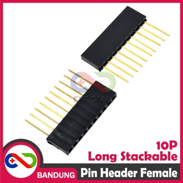 PIN HEADER FEMALE 10 10P 10MM LONG STACKABLE FOR ARDUINO UNO MEGA MINI NANO
