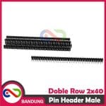 PIN HEADER STRIP MALE DOUBLE ROW 2X40 2.54MM BLACK HITAM - Image 2