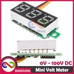MINI VOLTMETER VOLT PANEL METER DIGITAL LED 0-100V DC 3 WIRE 0.28 RED MERAH - Image 4